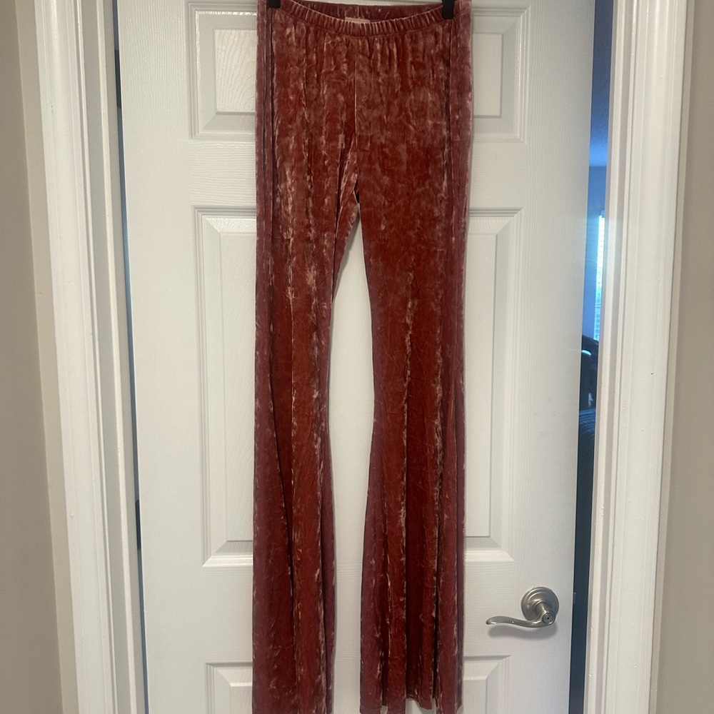 Three Bird Nest Velvet Pants in Warm Rust